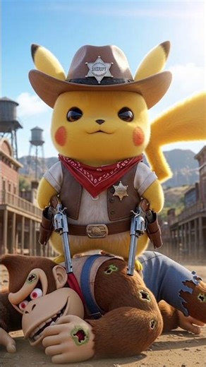 Sheriff Pikachu vs Zombie Fused Mario Characters | Epic Showdown!”