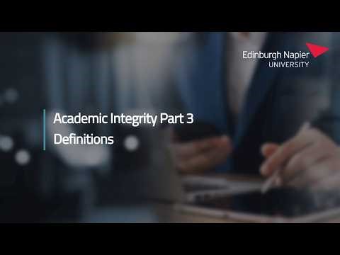Academic Integrity for Students - Part 3 - Definitions