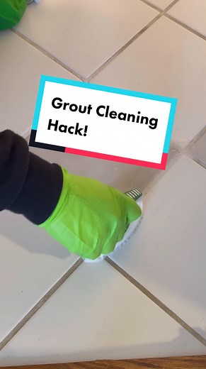 A classic DIY grout cleaning recipe￼. 🧼 #cleantok #cleanthatup #howto #cleaninghacks #diycleaning #groutcleaning #satisfying