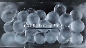 ecozy 2" Clear Ice Ball Maker with CrystalFlux Technology, 4 pcs in 40 Mins, 144 pcs/Day, Sphere Ice Maker with Automatic Water Supply, Self-Cleaning, Enhanced Insulation for Whiskey & Bourbon