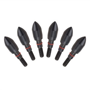 Allen Company Fat Belly Steel Bullet Point Archery Broadhead, 6-Pack, 100-Grain, 1492A, Black