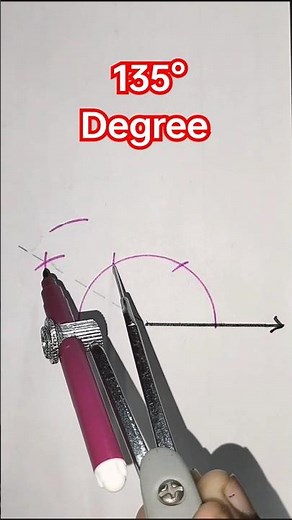 How to construct 135° angle using compass #6th #7th #8th #9th #10th #maths #geometry #trend #tricks