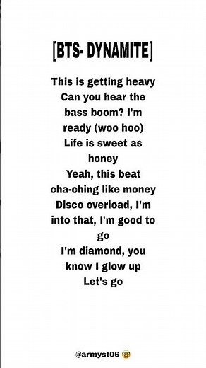 bts - dynamite (lyrics)