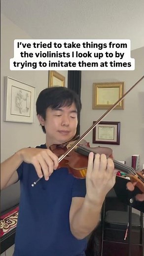 My favorite violinist is Ivry Gitlis. Try imitating the greats, you can learn a lot from trying.