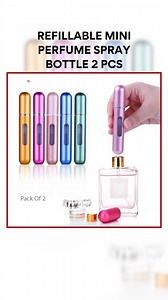 7.9K views · 24 reactions | Refillable Mini Perfume Spray Bottle 2 Pcs Carry your favorite fragrances wherever you go! These compact, leak-proof bottles are perfect for travel or daily use. Refill and refresh on the go with ease. #TravelEssentials #PerfumeBottle #ConvenientStyle | Idealancy | Facebook