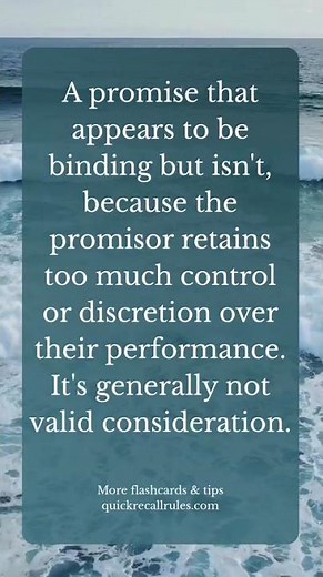 🌀 What Is an Illusory Promise? – Contract Law Flashcard