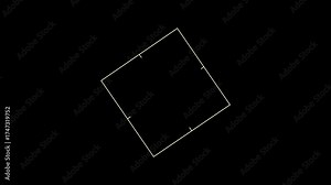 Rotating square animation Camera Viewfinder Overlay, HUD Screen Frame Green screen recording Stock Video