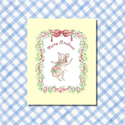 Funny Rat Christmas Postcard, Printable Animal Card, Original Design (not AI), Instant Download - Etsy