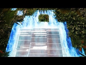 Waterfall | Wave-shaped transparent LED Display waterfall🌊