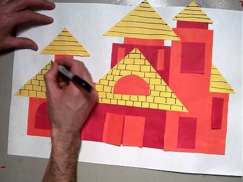 Build a House Collage: Sharpie Pattern for roofs and windows (Part 5/6)