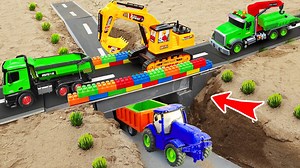 235K views · 3.9K reactions | Truck rescue mini Tractor and making lego concrete bridge | Kids Toy TV | Facebook