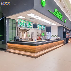 [Hot Item] Kfc Fast Food Service Counter Bar L Shape Mall Restaurant Bar Counter