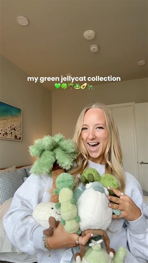 happy st paddy’s day everyone! ☘️✨ my green jellycat collection! #jellycat #jellycatcollection