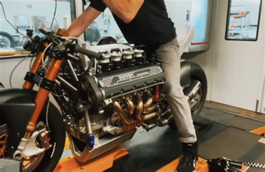 The Ferrari V8-powered custom motorbike looks to be finished