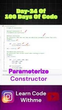 Default or Parameterized? Python Constructors Explained #python #learncoding #shorts