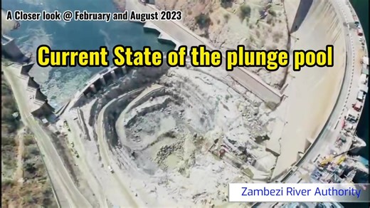 THE KARIBA DAM REHABILITATION PROJECT (KDRP) Plunge Pool Reshaping Works (February Vs August 2023) Watch https://youtu.be/Fs-RJ3K7xvU for more information about KDRP. Video Credit: Razel Bec | Zambezi River Authority