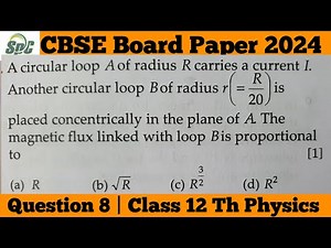 Q8 A circular loop A of radius R carries a current i . Another circular loop B of radius r = R/20 is
