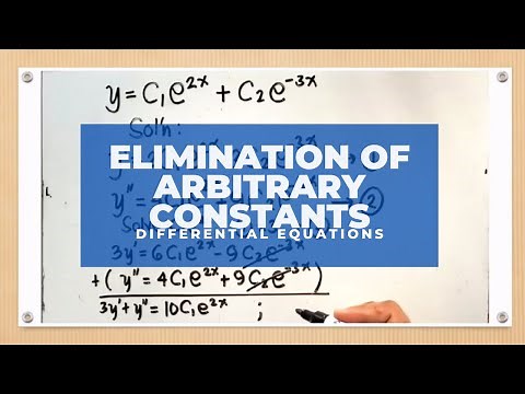 Elimination of Arbitrary Constants | Differential Equations