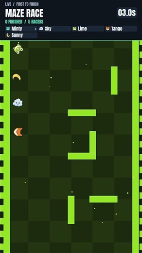 Minty vs Sky vs Lime vs Tango vs Sunny — Maze Race! Who Wins?