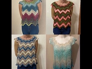 Tuto blouse, top, robe zigzag au crochet ‪@AlextitiaTutoCrochet‬