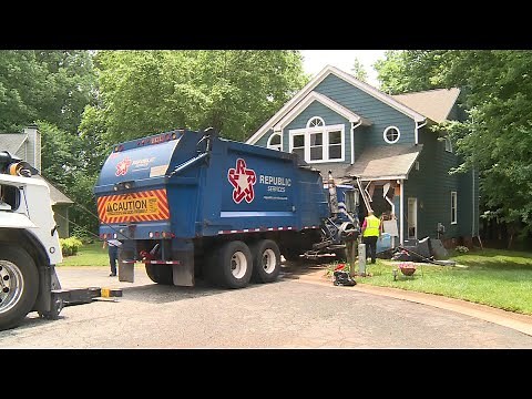 Garbage truck hits NC house, destroys 1968 Mustang in garage