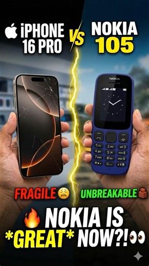 Nokia 105 vs iPhone 16 Pro Max #nokia #appleindia #viral