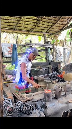 palm kernel shell making process #blcksmith #blacksmithtraditional #metalwork #process #fyp #forging