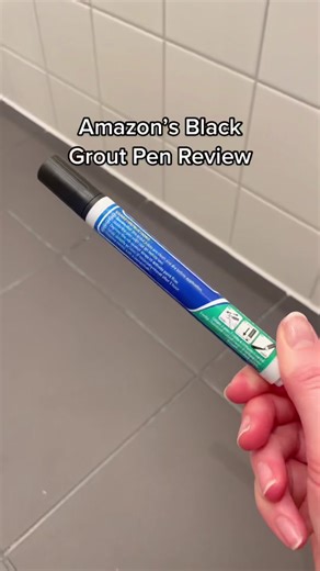 This black grout pen from @Amazon transformed my bathroom floor in a ...