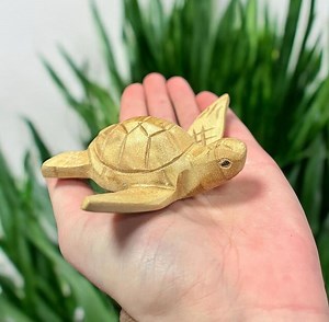One Hand-carved Teak Wood Sea Turtle, Wooden Turtle Gift, Zen Ocean Decor, Housewarming Gift, Beach Theme Decor, Coastal Home Accent, MGI - Etsy