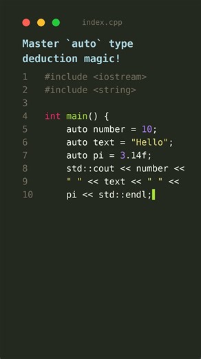 Unlock C++ `auto` Power! Master Type Deduction #CPlusPlus #Coding