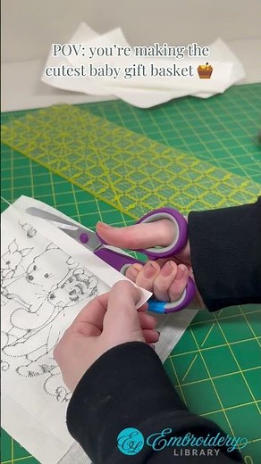 POV: you're making the cutest machine embroidered baby gift basket 🍯