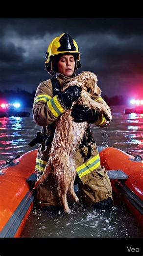 POV: A Firefighters Rescue a Puppy from Flood Water 🐶 #shorts