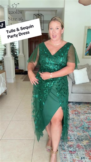 This beautiful tool and sequin dress will be perfect for the holiday parties or attending a formal to semi formal event! @Ever Pretty Store #partydress #plussizedress #motherofthebridedress #motherofthegroomdress #fallfreshness