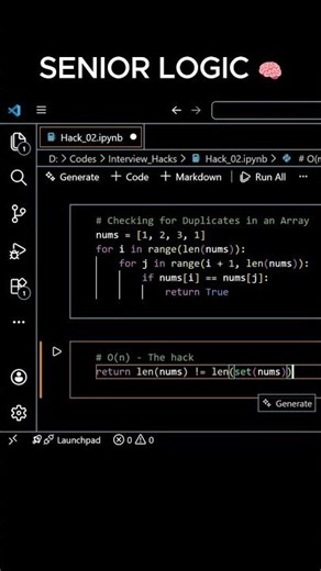 One line code to find DUPLICATE #shorts