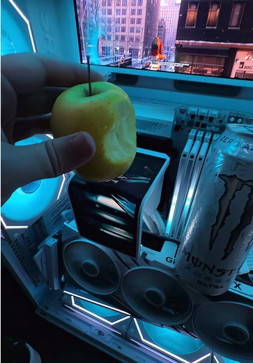 🤍🩵🔥🍏 #fyp #gamingsetup #desksetup #gamingpc #gaming | Gaming Setup