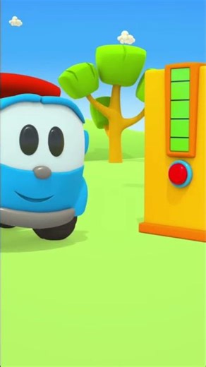 Leo the Truck Helps a Robot Charge an Electric Van. A Children's Cartoon About a Car Game