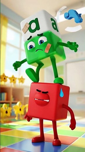 Alphablock A Dances on Numberblock 1's HEAD! 🕺🔴🟩 #numberblocks #alphablocks #kidslearning #shorts
