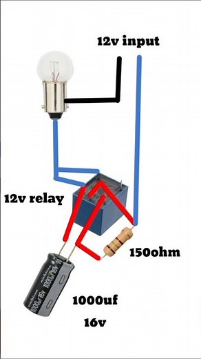 12 volt relay simple circuit connection#shortsfeed #viralshort