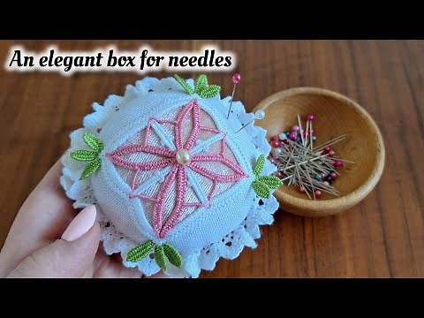 Hand embroidery 🪡 : Create a beautiful hardanger pincushion and an elegant box, diy stitch tutorial
