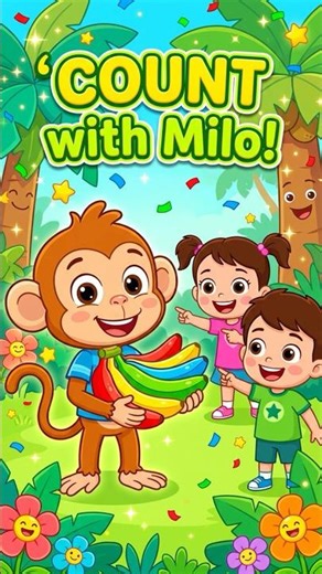 Count 1–10 Bananas with Milo 🐒 Fun Kids Counting Song! #kids #preschoollearning #funlearning #kids