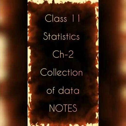Class 11| Statistics| Ch-2| COLLECTION OF DATA| Notes| Commerce Notes|📝📝