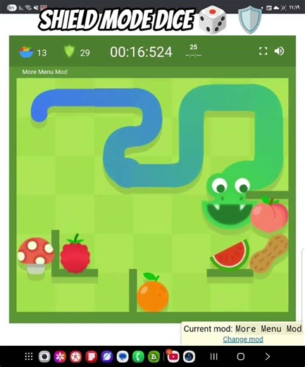 Google Snake Shield Mode dice gameplay