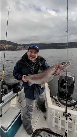 Personal Best Rainbow on Okanagan Lake - 16 lbs! #fishing #rainbowtrout #realitinfishing