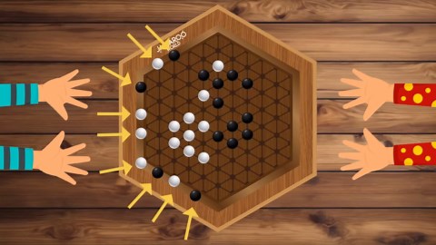 Abalone Board Game, Marble Strategy Game, Solid Wooden Game with 28 Marbles, 2 Player Games, Abalone Game, Marble Chess Game, Intellectual Chess Board Game, Strategy Games for Adults