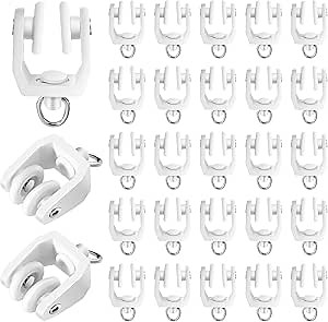 Jetec 100 Pcs Curtain Track Rollers Bulk Ceiling Curtain Track Hooks Flexible Bendable Clips 11 mm White Plastic Drapery Rail Gliders with Hooks for Shower Window (White)