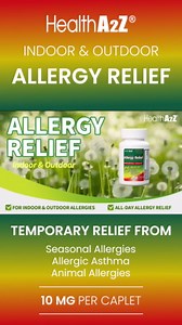 HealthA2Z® Allergy Relief | Cetirizine 10mg | All Day Allergy Relief | Indoor & Outdoor | Relief from Itchy Throat, Sneezing, Runny Noses (300 Count (Pack of 1))