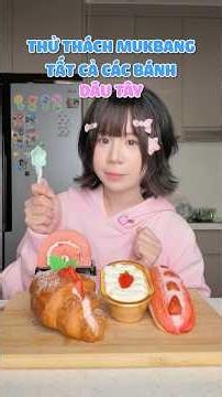 Strawberry Cake Mukbang 🍓