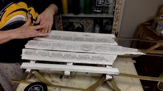 If at first you don't succeed...on tonight's TTL, I revisit an abandoned project from last year using DIY Paint by Debi's Design Diary White Swan and IOD - Iron Orchid Designs Twelfth Night Paint Inlay on a vintage sled. | Home by Kristen