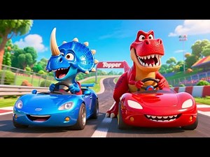 The Dino Car Race 🦖🏎️ | Fun Dinosaur & Car Rhyme for Kids | Nursery Rhymes & Songs for Children