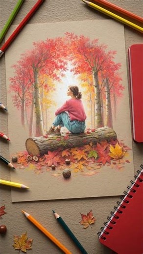 Rain-Kissed glow Meets Autumn's Pink Hush | #shorts #motivation #nature #rhythmoflife #calmmind